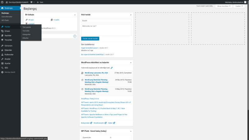 Wordpress Kontrol Paneli